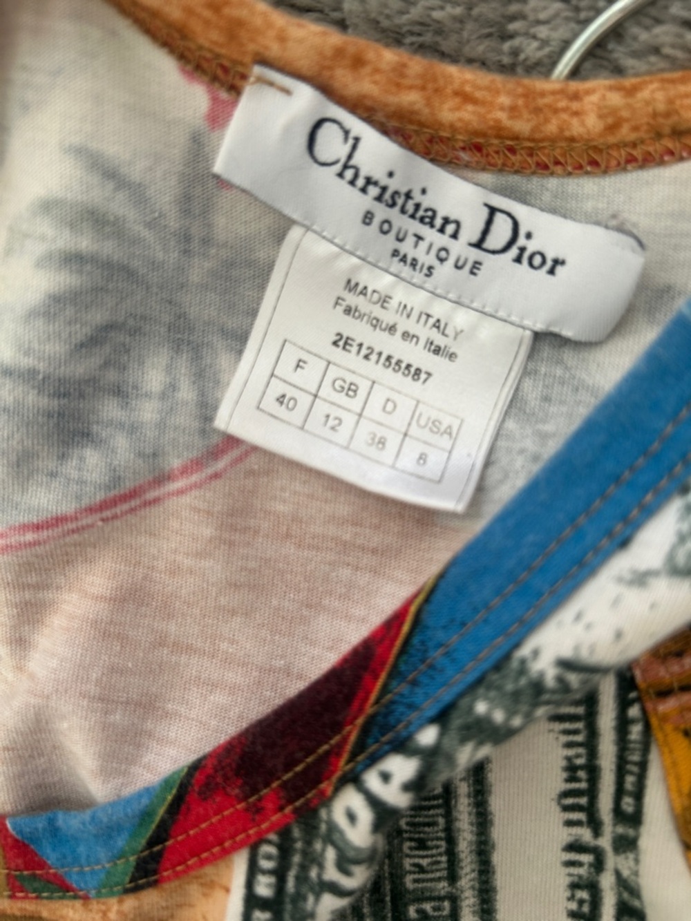 Dior Multicolor Graphic Tank Top with Red and Blue Accents - Picture 4 of 4